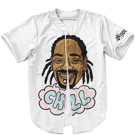 chill smiling snoop doggy dogg white baseball jersey pme98