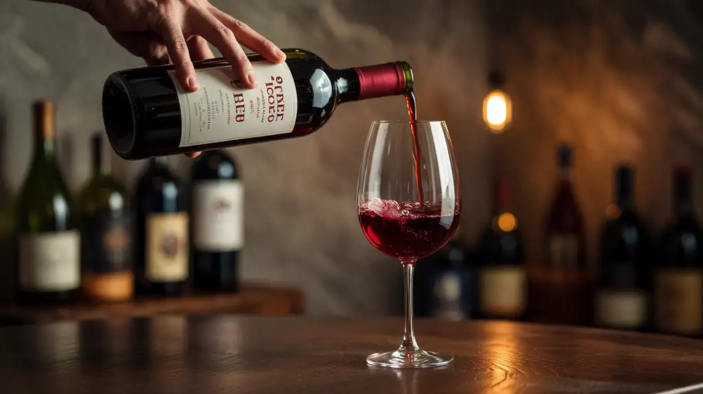 The deep ruby color of Cali Red showcases its rich character Snoop Dogg's 19 Crimes Cali Red wine being poured into a glass