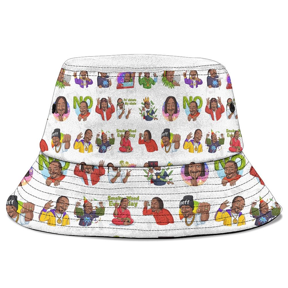 Goofy Snoop Dogg Smoking Cartoon Art Pattern Bucket Hat