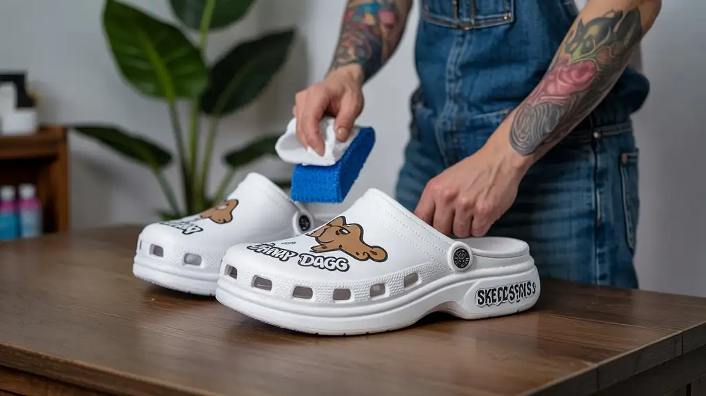 Proper care keeps your Snoop Dogg x Skechers clogs looking fresh Cleaning and maintenance of Skechers x Snoop Dogg foam clogs