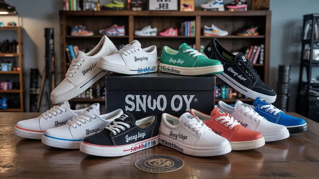 Complete collection display of various Snoop Dogg house shoe styles and colorways