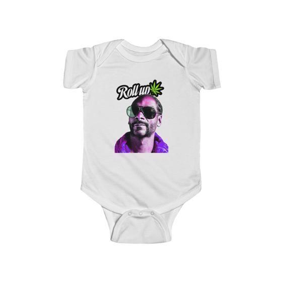 Snoop Dogg High as a Kite Fish Hat Funny Artwork Baby Romper