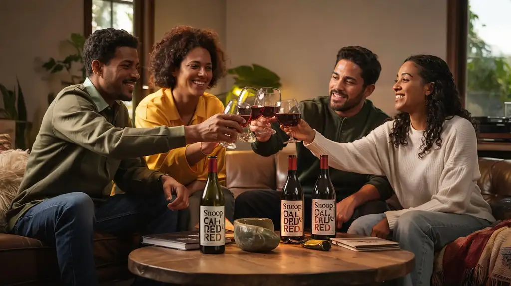 Cali Red brings friends together for good times Friends enjoying Snoop Dogg Cali Red wine together