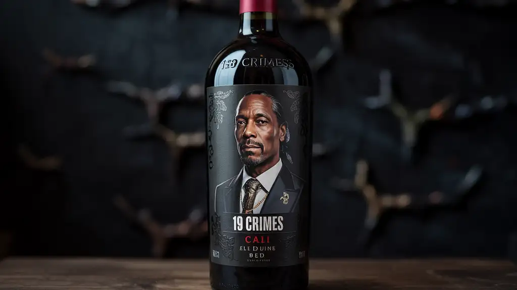 The flagship wine from Snoop Dogg’s collaboration with 19 Crimes Bottle of Snoop Dogg's 19 Crimes Cali Red wine with distinctive label