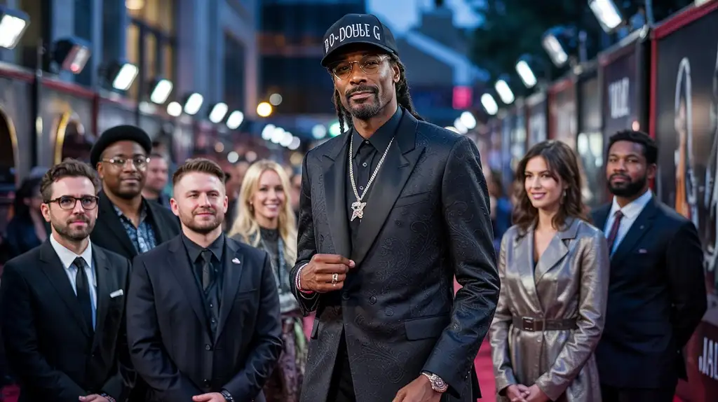 Snoop Dogg’s 6’4″ frame compared to other celebrities Snoop Dogg standing next to other celebrities showing height comparison