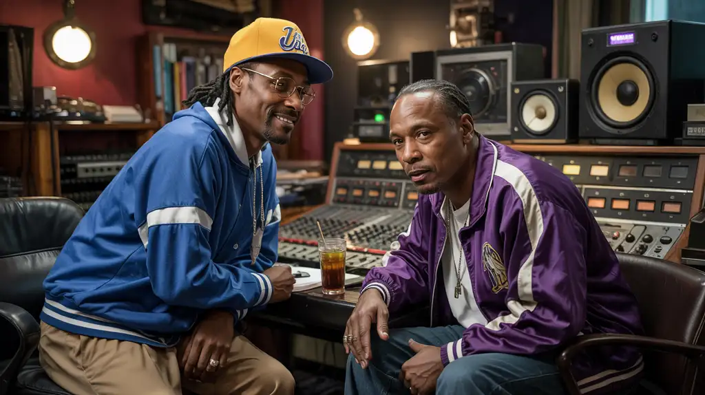 Snoop Dogg and Dr. Dre – architects of the G-Funk sound Snoop Dogg and Dr. Dre in the studio together