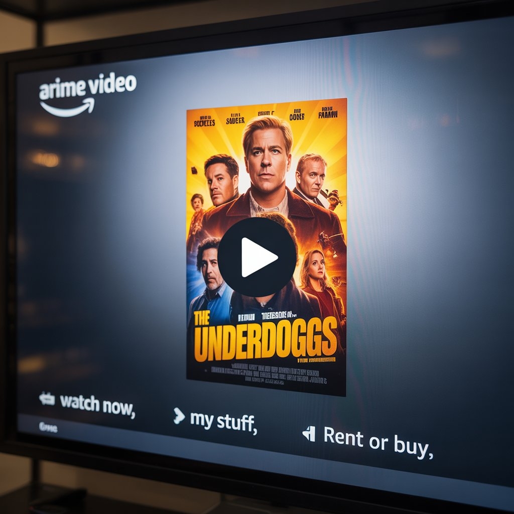 Amazon Prime Video interface showing The Underdoggs movie ready to stream