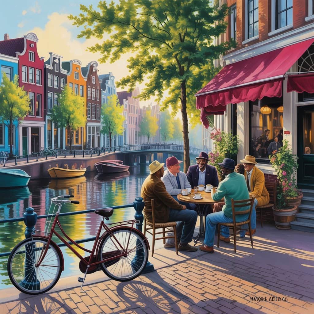 Where an unlikely friendship became legendary Amsterdam cityscape representing Snoop Dogg and Willie Nelson's famous bonding trip