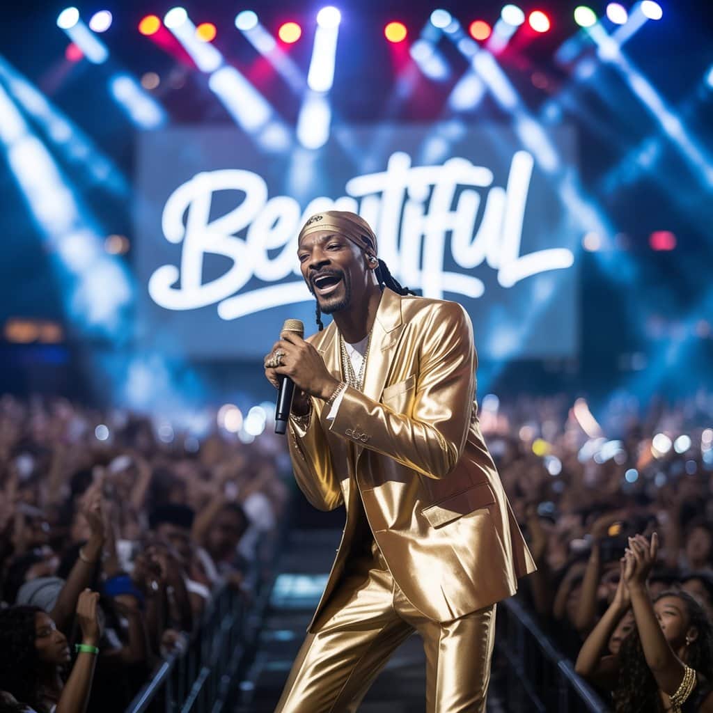 Snoop performing “Beautiful” during a recent concert tour Modern performance of "Beautiful" at a Snoop Dogg concert