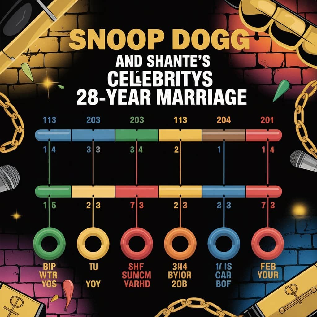 At 28 years, Snoop and Shante’s marriage significantly exceeds industry averages Chart comparing celebrity marriage durations with Snoop Dogg and Shante highlighted