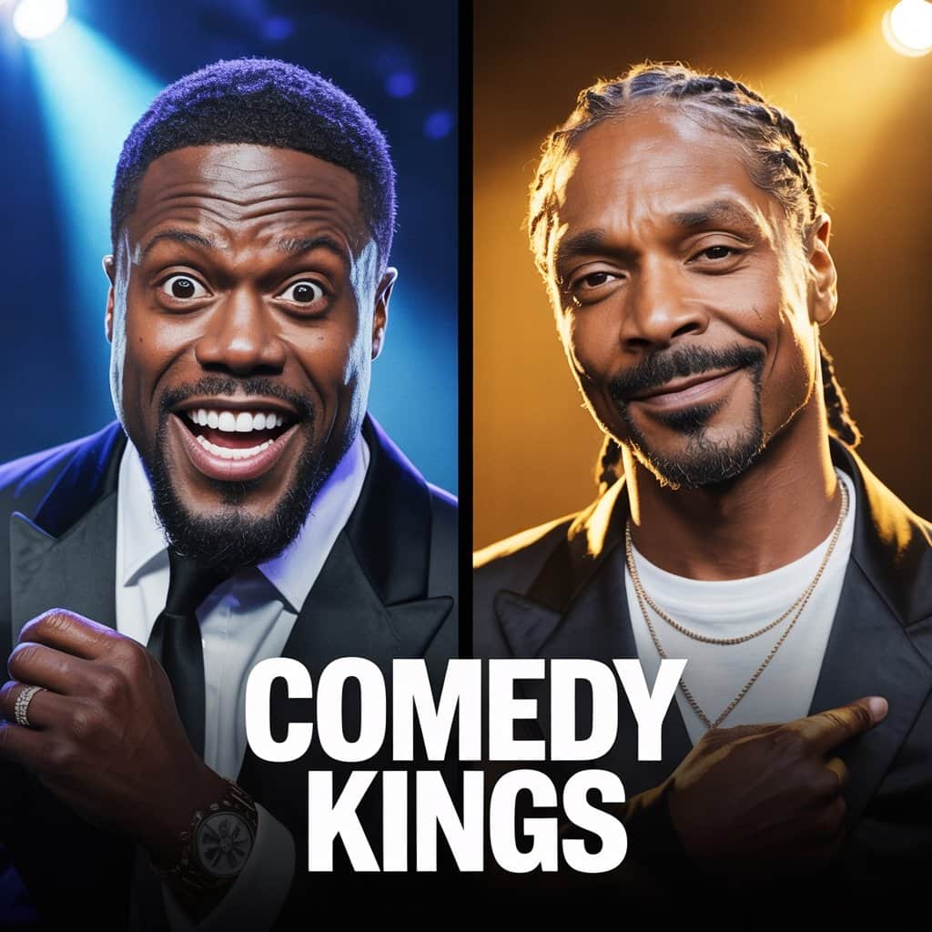 Snoop Dogg and Kevin Hart sitting together during their Olympic commentary series