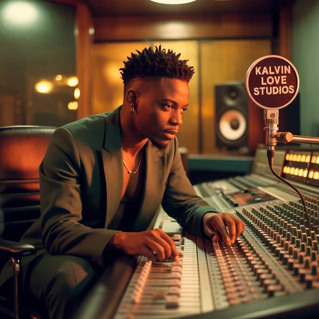 The eldest Broadus son continues the family’s musical tradition with his own unique artistic vision Cordé Broadus recording music in a professional studio as Kalvin Love