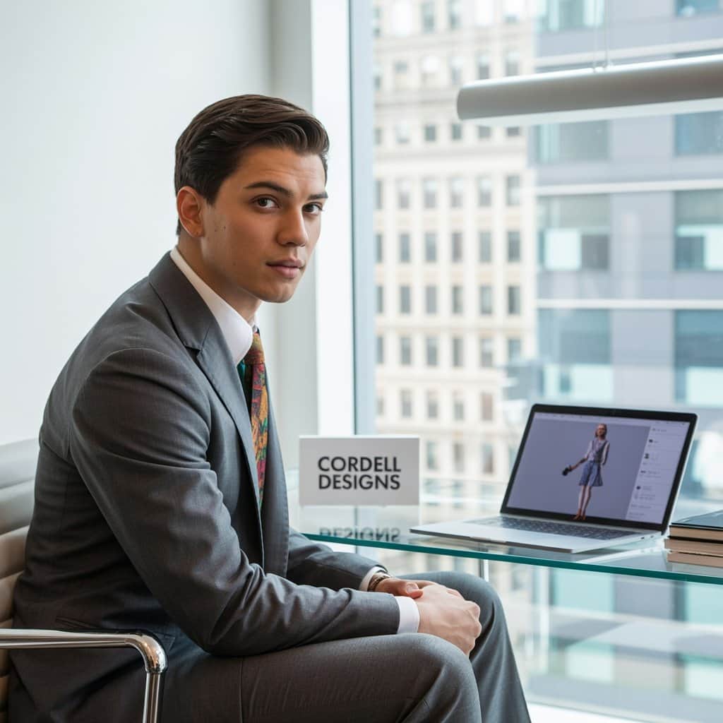 Cordell balances creative projects with business ventures Cordell Broadus in a professional business setting