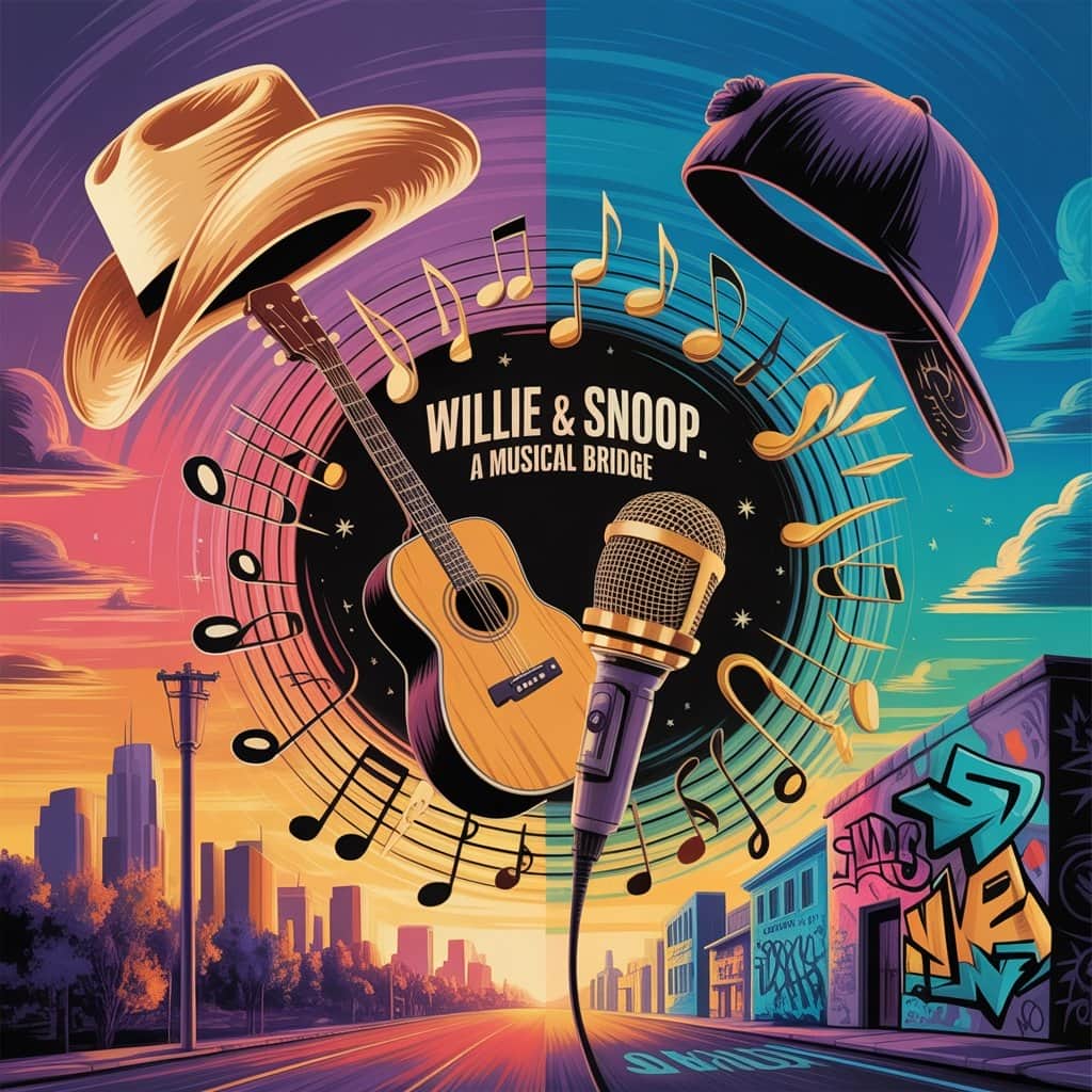 How Willie and Snoop changed the music industry forever Musical genre symbols merging together representing country-hip hop fusion