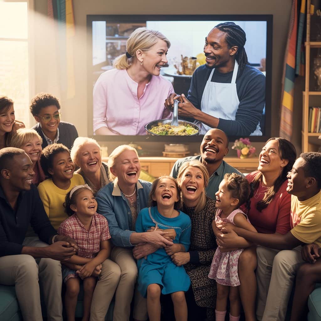Their friendship opened minds and hearts across cultural divides Montage showing diverse audiences enjoying Martha Stewart and Snoop Dogg content
