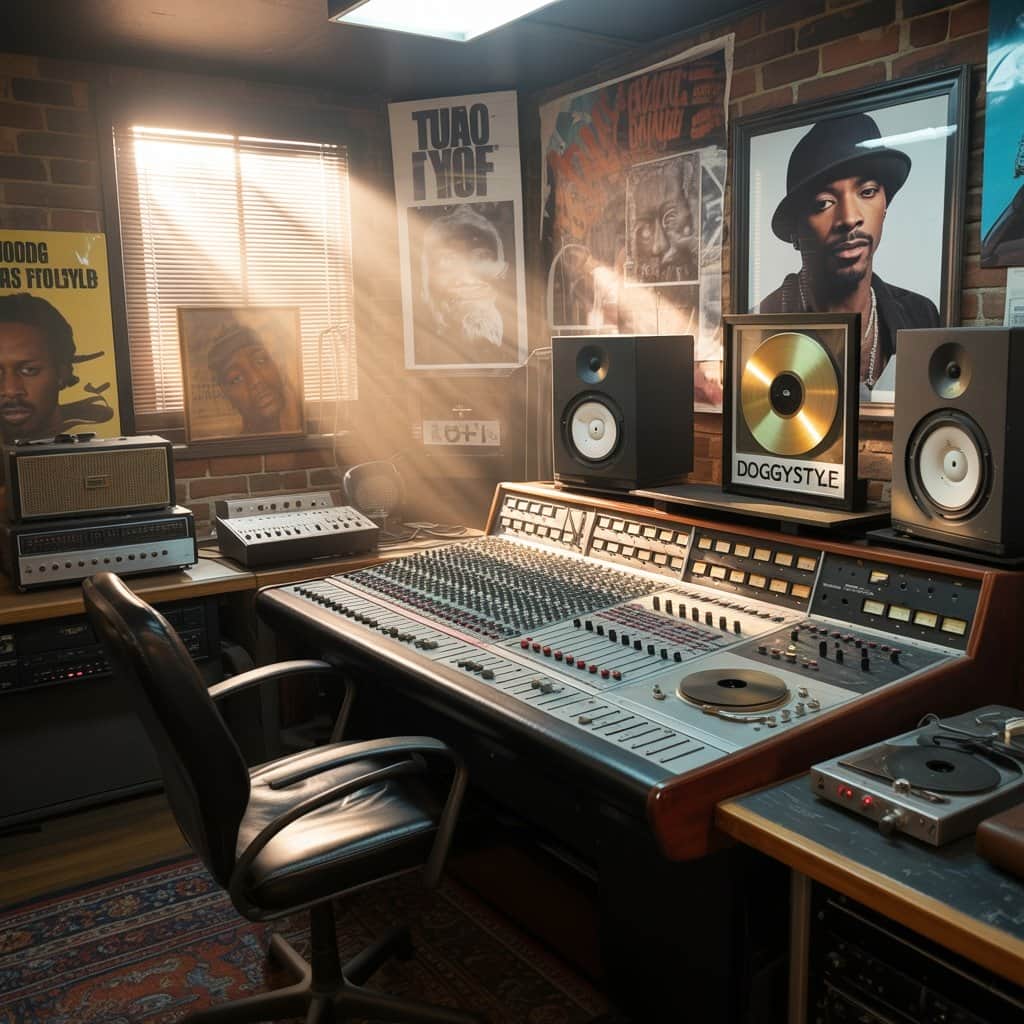 Death Row Records recording studio during the 1990s golden era