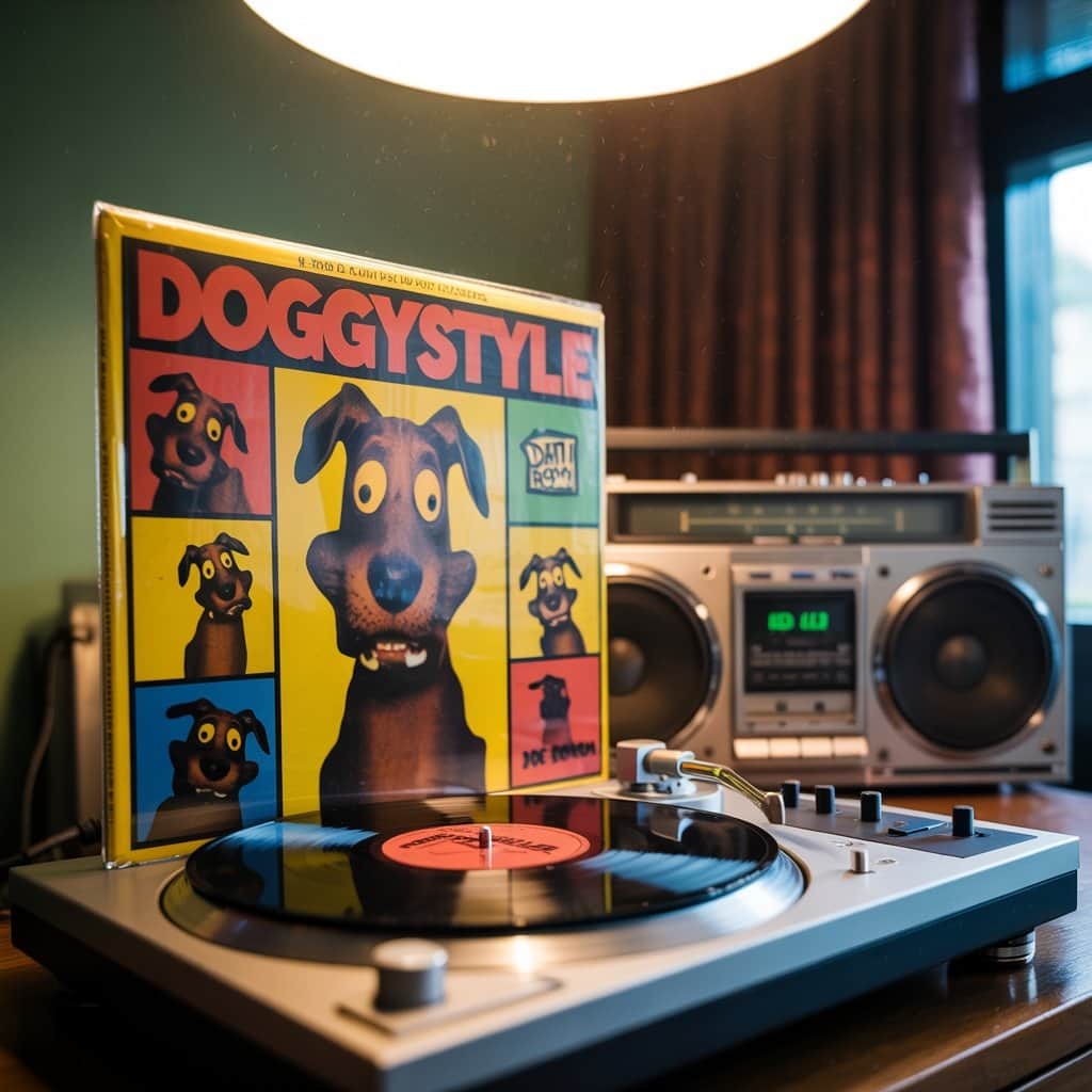 Original 1993 pressing of Snoop Dogg's Doggystyle vinyl record with iconic cover art