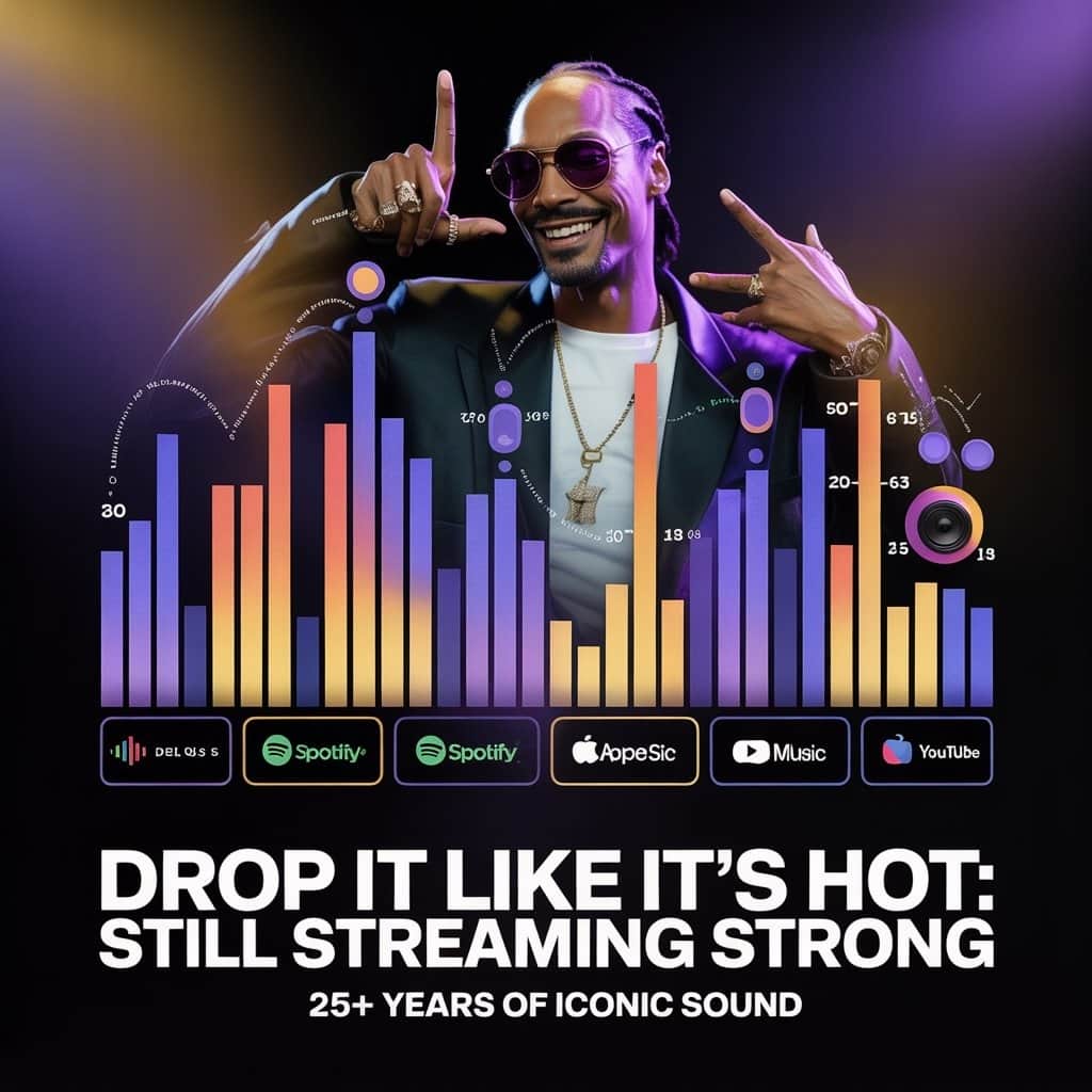 The track continues to dominate streaming platforms decades after release Streaming statistics for "Drop It Like It's Hot" on modern platforms