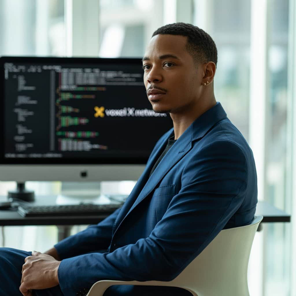 The tech-savvy Broadus son brings blockchain expertise to the family’s expanding business portfolio Julian Corrie Broadus working on blockchain technology projects at Voxel X Network