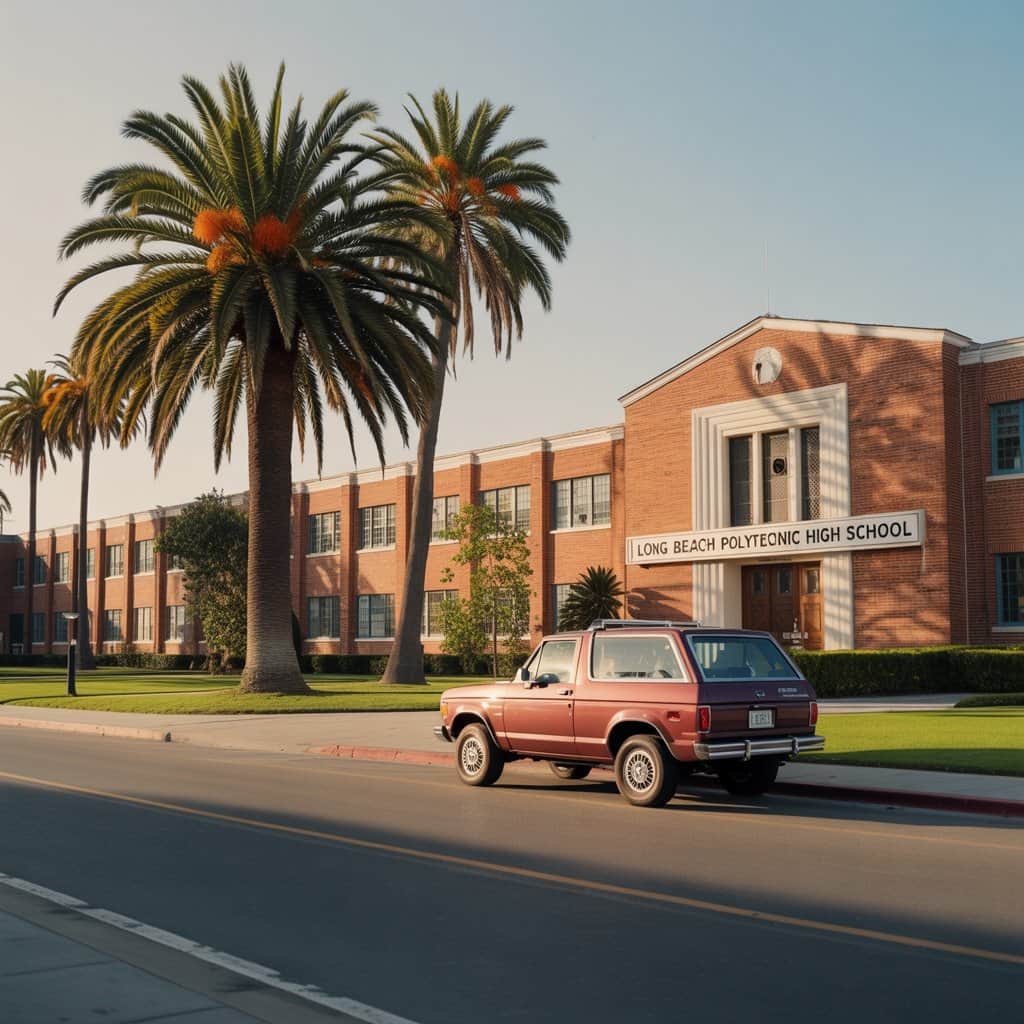 The halls of Long Beach Polytechnic where Snoop and Shante first met as teenagers Long Beach Polytechnic High School campus in the late 1980s