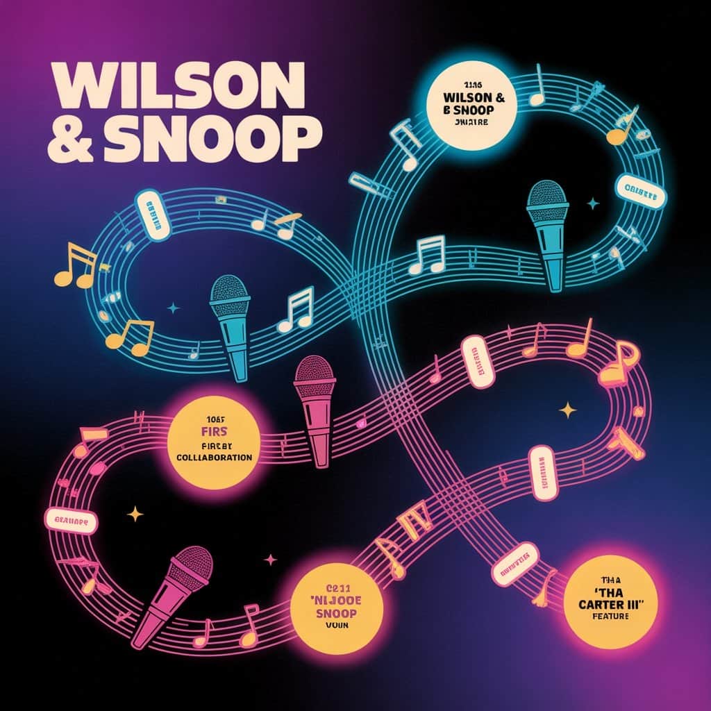 Celebrating over 25 years of iconic collaborations and cultural impact Timeline graphic showing key collaborative moments between Charlie Wilson and Snoop Dogg