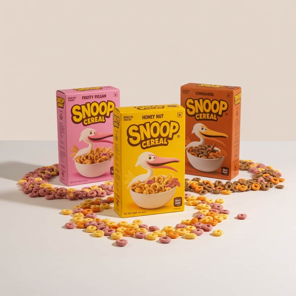 Three signature cereal varieties showcase Snoop’s diverse flavor approach Complete lineup of Snoop Cereal varieties displayed together