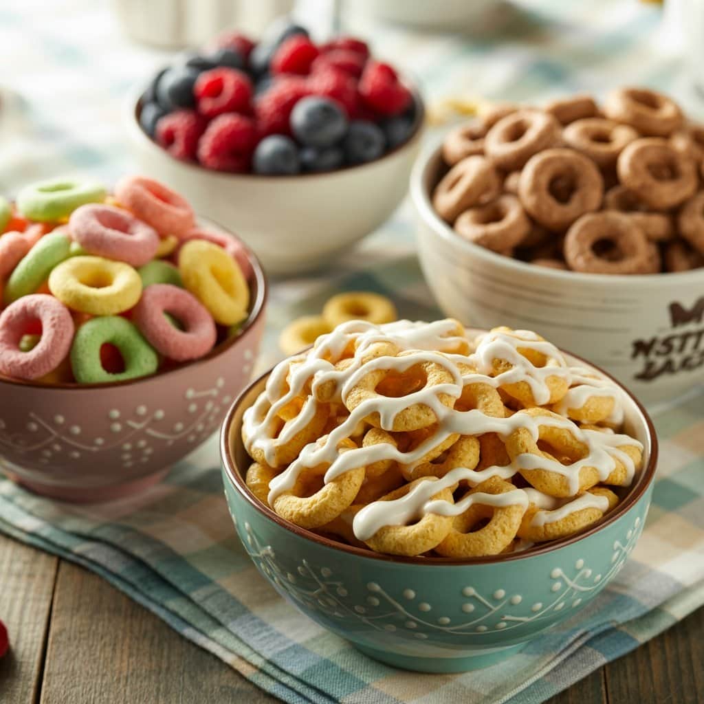 From fruity fun to cinnamon sophistication Close-up shots of the three Snoop Dogg cereal varieties