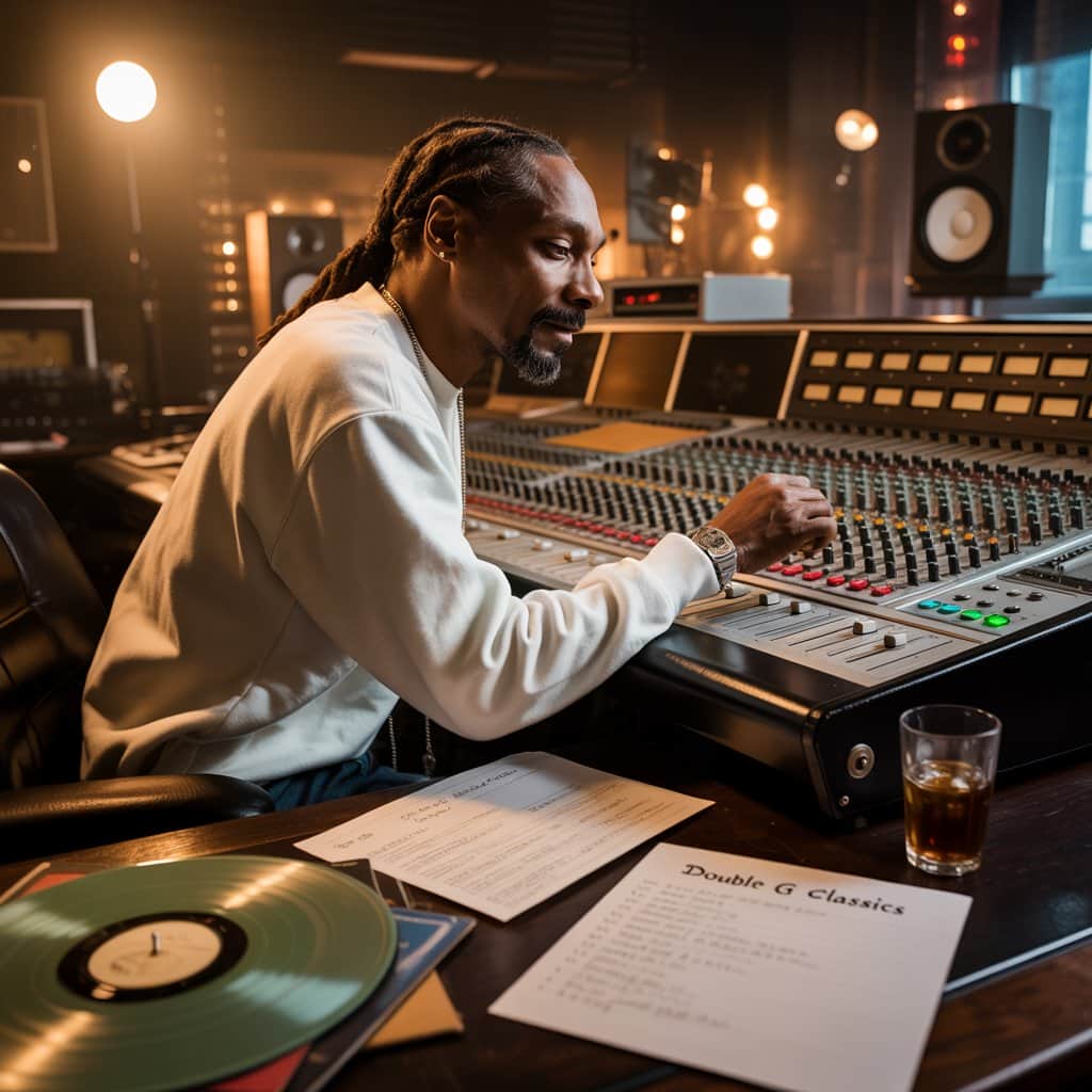 Snoop crafting his dual-concept masterpiece in the studio Snoop Dogg recording in studio during Malice n Wonderland sessions