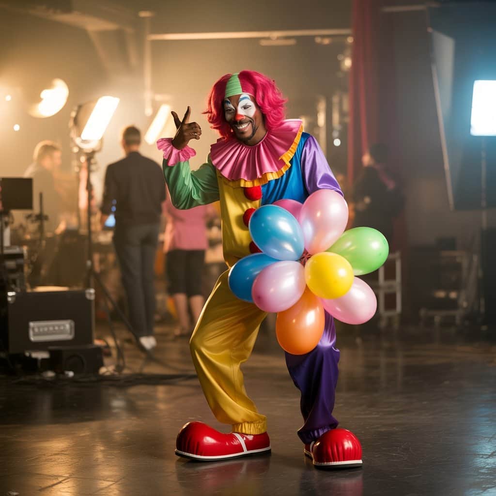 Behind the scenes photo of Snoop Dogg preparing for his Huggy Bear role