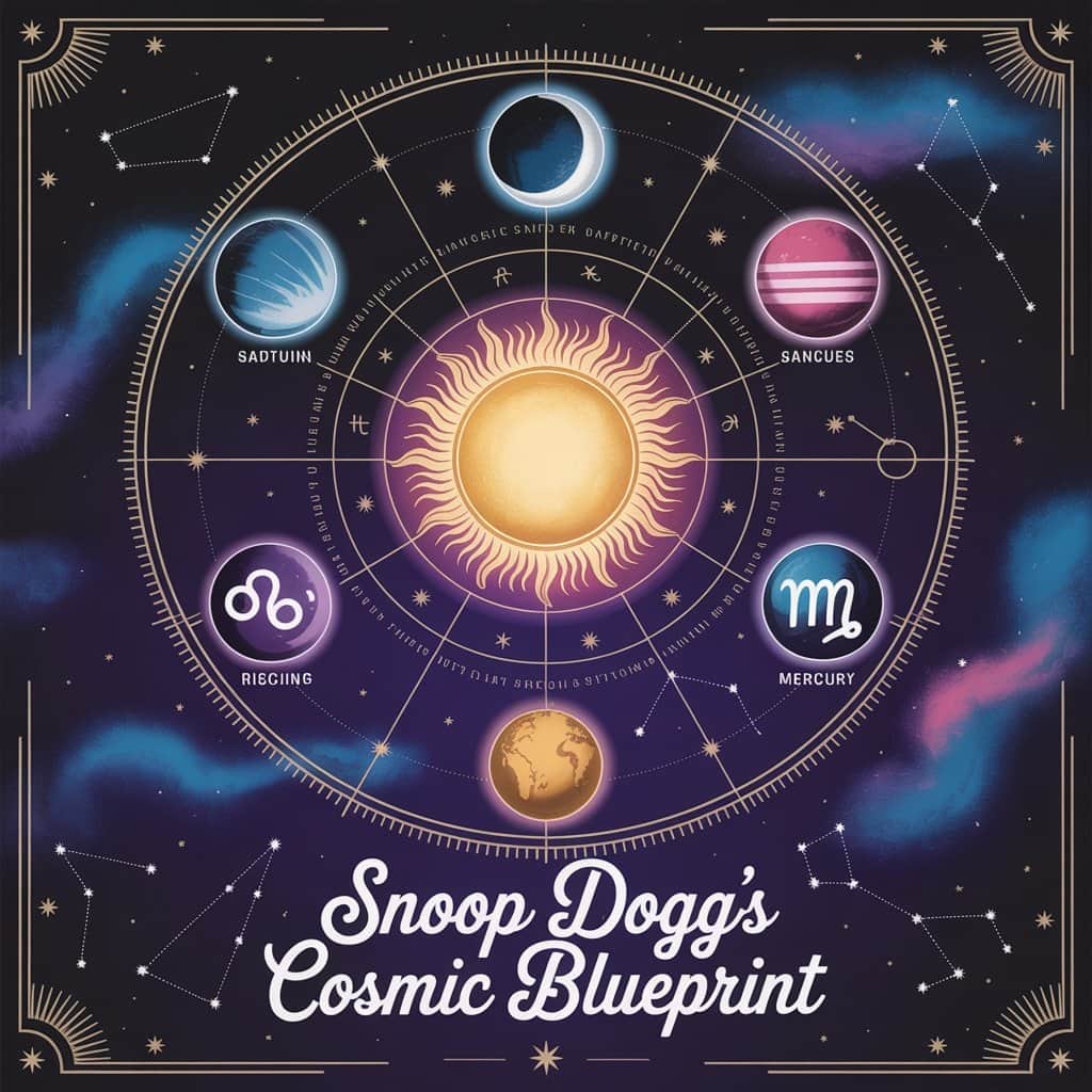 Beyond the Libra sun—exploring the full celestial symphony Astrological wheel showing various planetary influences on Snoop Dogg's personality