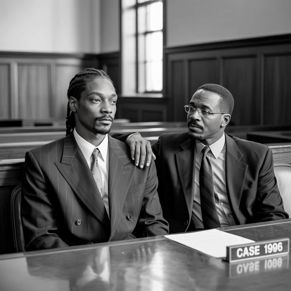 Snoop Dogg with attorney Johnnie Cochran during his high-profile murder trial Snoop Dogg during his murder trial in 1996