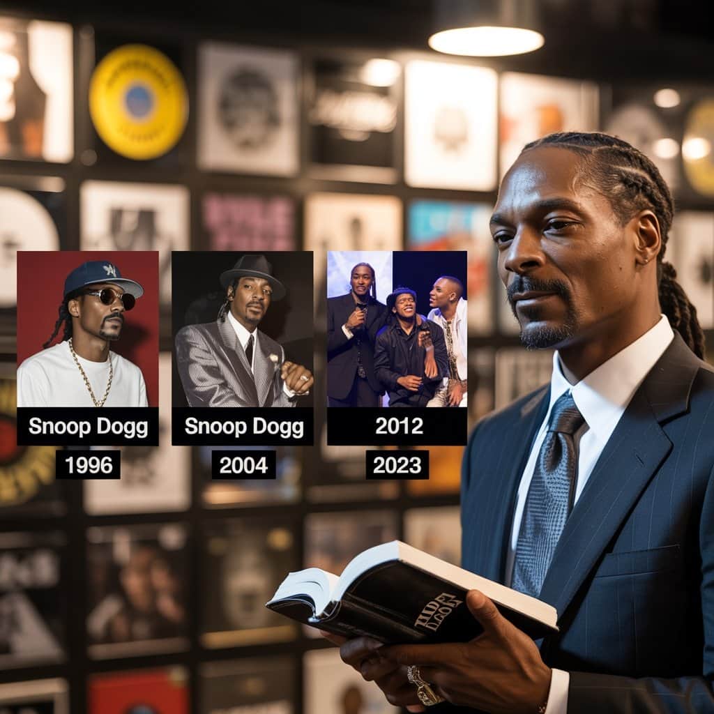 From Death Row to gospel music, Snoop Dogg’s artistic journey spans genres and generations Collage showing Snoop Dogg's style evolution from 1990s to present day