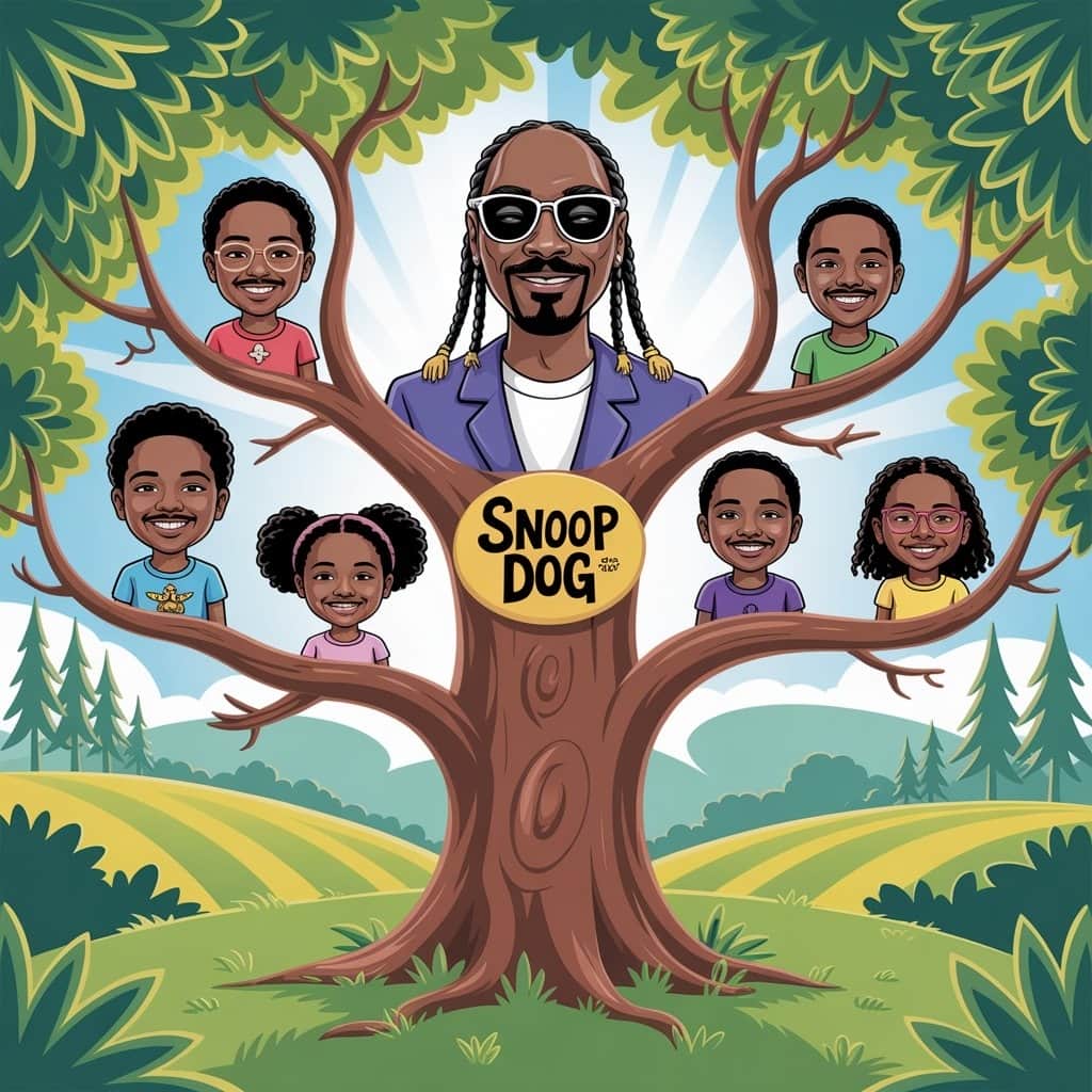 A look at how Snoop’s grandchildren connect through his three children Visual family tree showing Snoop Dogg's grandchildren