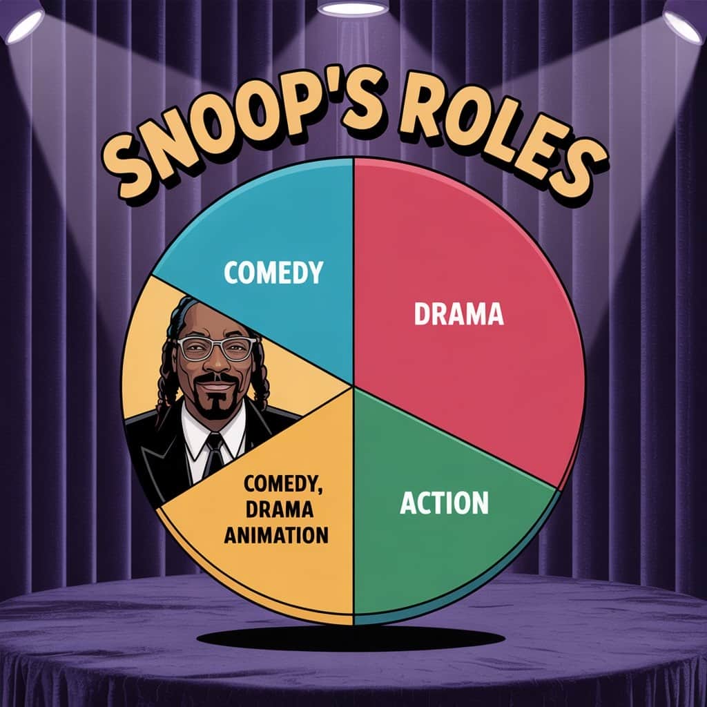 Breaking down Snoop’s 25+ film appearances by genre Chart showing Snoop Dogg's film roles across different genres