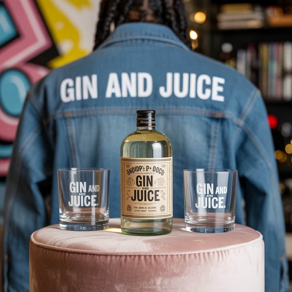 Official Snoop Dogg Shop merchandise celebrating the iconic track Official Snoop Dogg merchandise featuring "Gin and Juice" themes