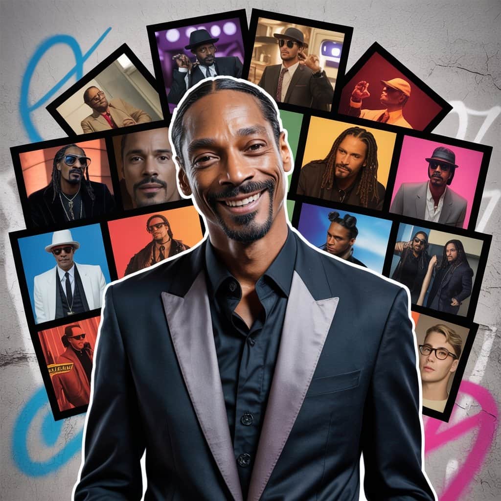 Snoop’s successful transition into film and television Collage of Snoop Dogg's movie roles and TV appearances