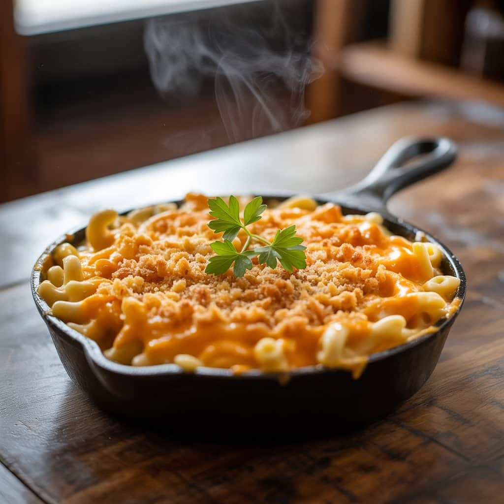 The cookbook’s most popular recipe elevates comfort food to gourmet status Homemade baked mac and cheese with golden crispy topping