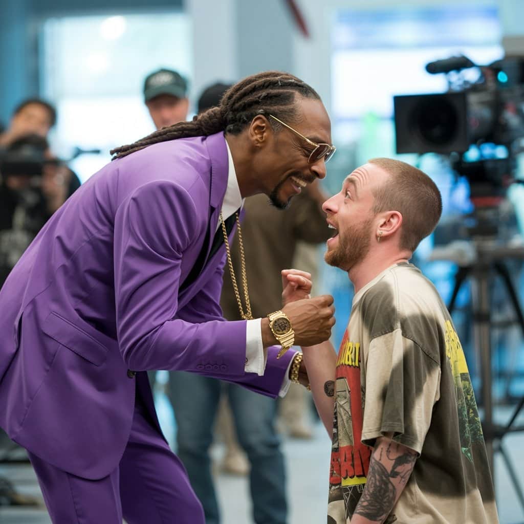 Snoop Dogg and Mac Miller together on the Scary Movie 5 set