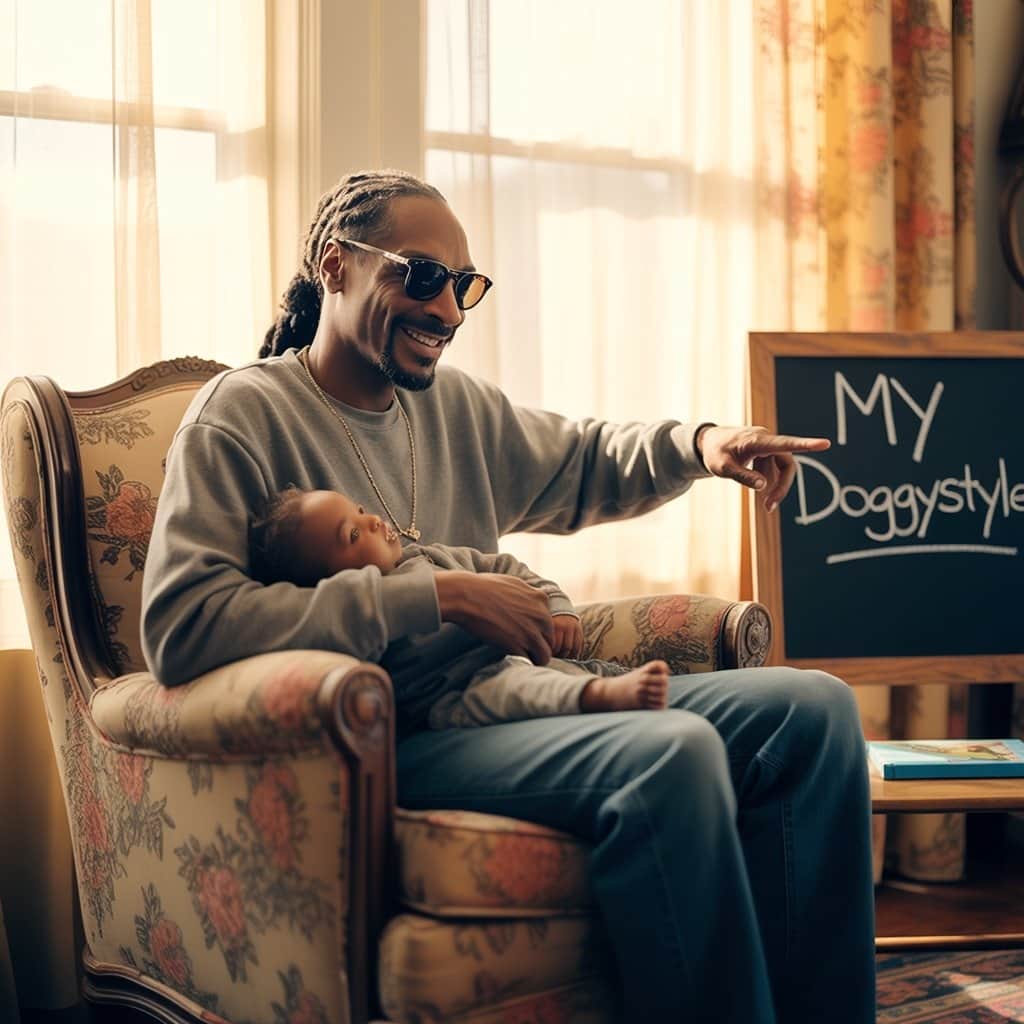 Capturing quiet moments between Snoop and his grandchildren Snoop Dogg in grandfather mode with one of his grandchildren
