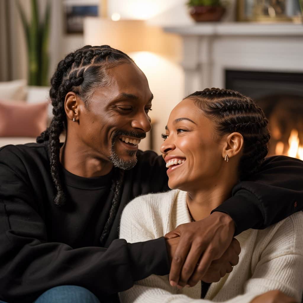 Snoop and Shante enjoying a private moment away from the cameras Candid photo of Snoop and Shante sharing a quiet moment together
