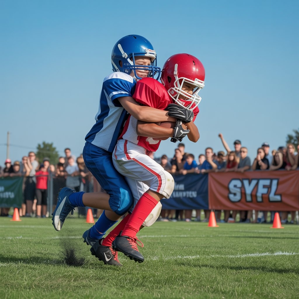 Real young athletes from Snoop’s youth football program showcase the authentic foundation behind The Underdoggs Young football players from Snoop Youth Football League in action during a game