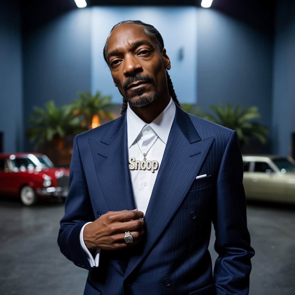 The sophisticated album artwork that introduced fans to Snoop’s refined artistic vision Snoop Dogg's 'Tha Blue Carpet Treatment' album cover featuring the artist in a blue suit