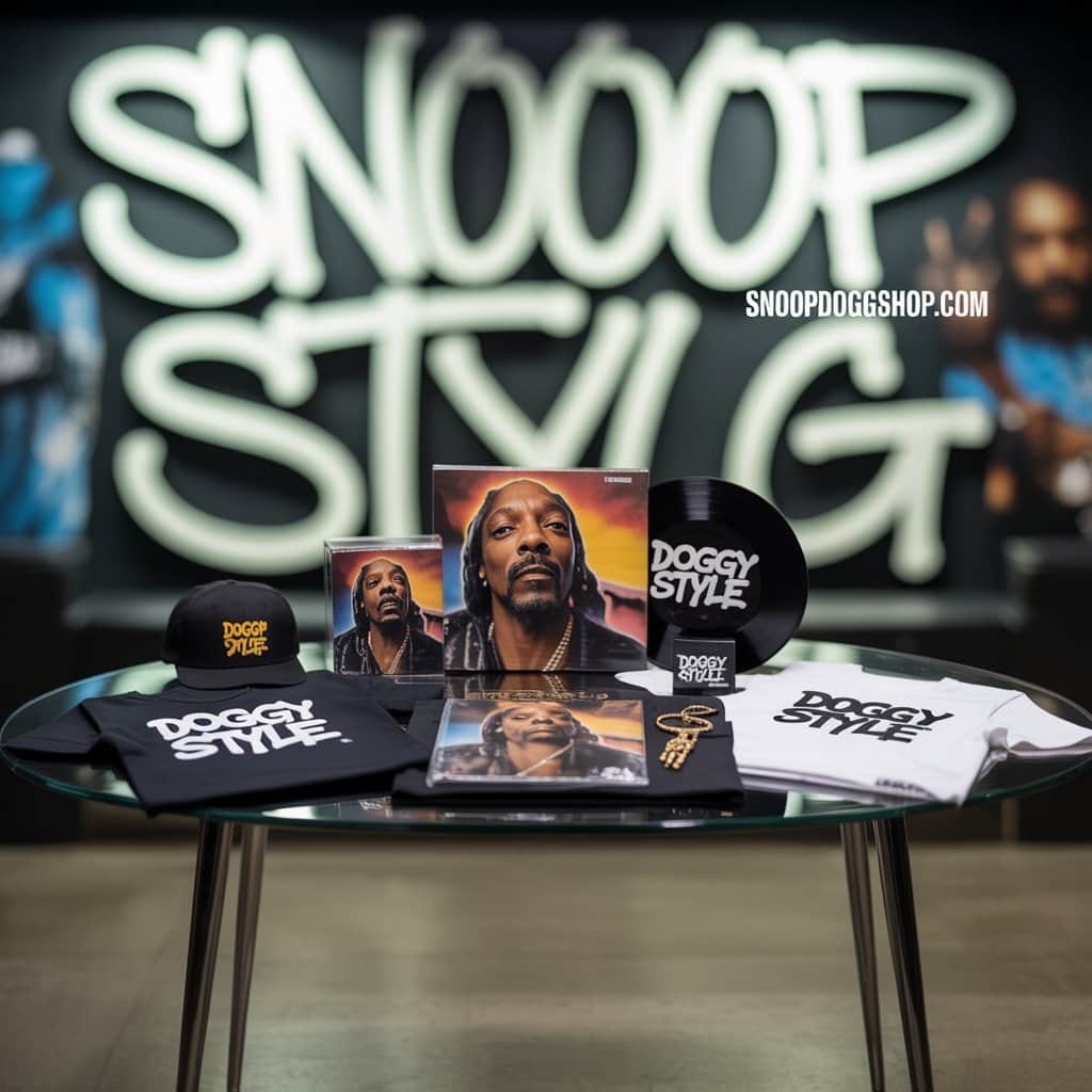 Exclusive Doggystyle-inspired merchandise available at SnoopDoggShop.com Official Snoop Dogg merchandise collection featuring Doggystyle album artwork