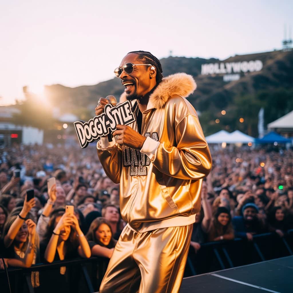Snoop Dogg performing his classic hits for a new generation of fans Contemporary Snoop Dogg performing Doggystyle classics for fans