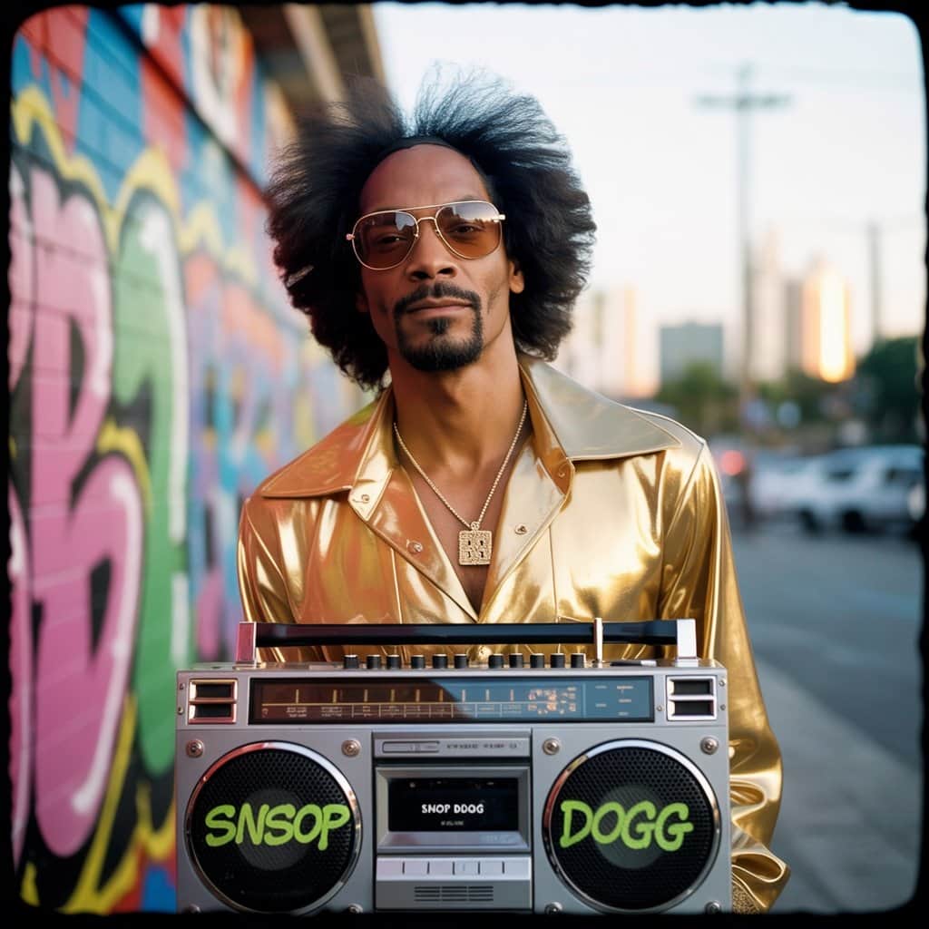 Snoop’s distinctive 70s-inspired look marked a visual transformation that complemented the song’s sonic shift Snoop Dogg in 70s-inspired outfit from the Sensual Seduction music video era