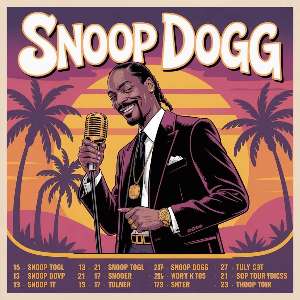 Snoop Dogg announces 32-city North American tour following album release Promotional poster for Snoop Dogg's upcoming tour