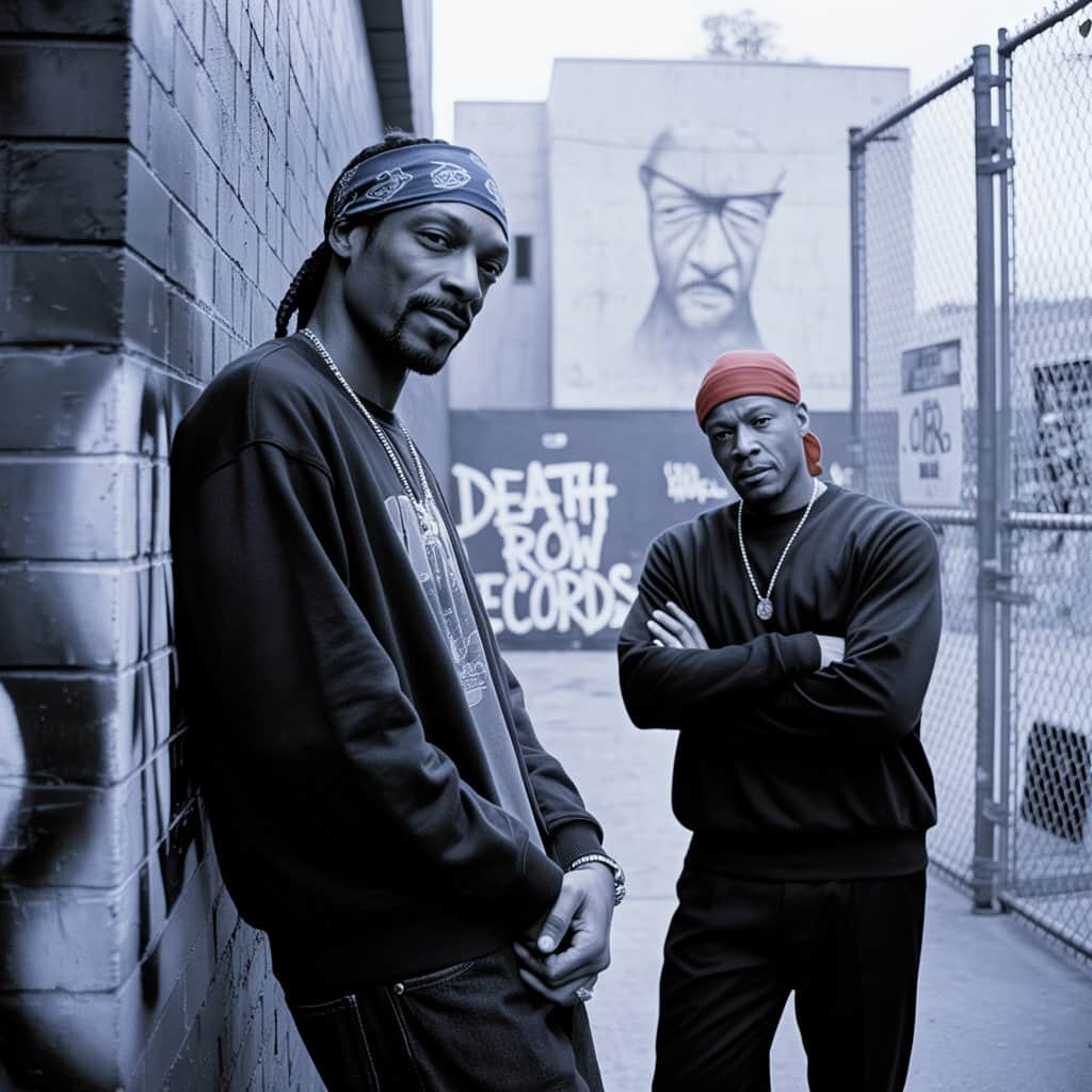 Young Snoop Dogg and Dr. Dre during the Death Row Records era
