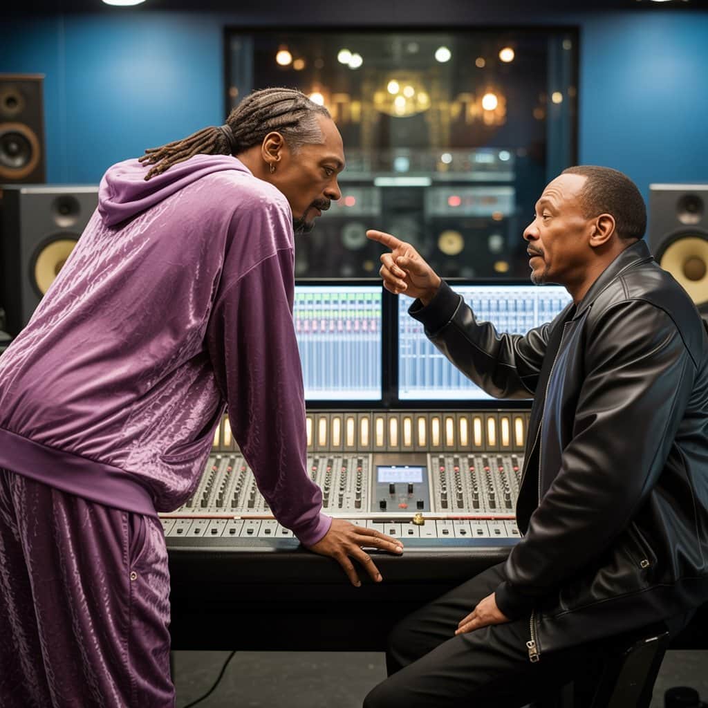 Snoop Dogg and Dr. Dre during the “Missionary” recording sessions Snoop Dogg and Dr. Dre working together in a recording studio