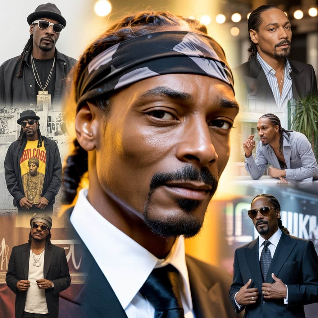 From Death Row to global icon: Snoop’s remarkable transformation Collage showing Snoop Dogg's evolution through different eras