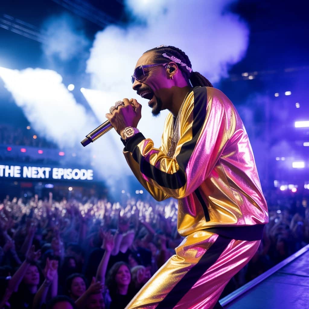 Snoop Dogg bringing “The Next Episode” to life on stage Snoop Dogg performing The Next Episode at a concert